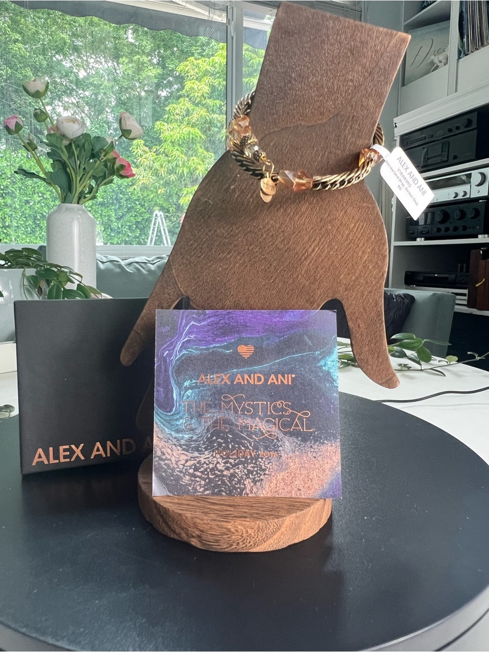 Alex and Ani Gold and Swarovski Crystal Bead adjustable Bracelet